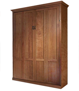 MB106M C IS 300 natural Queen Mission Panel Vertical Murphy Bed - Cherry Stained Natural