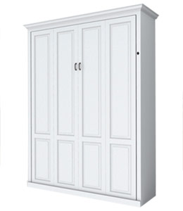 MB106T PM IS 300 Queen Traditional Raised Panel Vertical Murphy Bed - Maple painted White